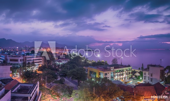 Bild på Vietnam Nha TrangPanorama Night view of the city from above Daybreak
